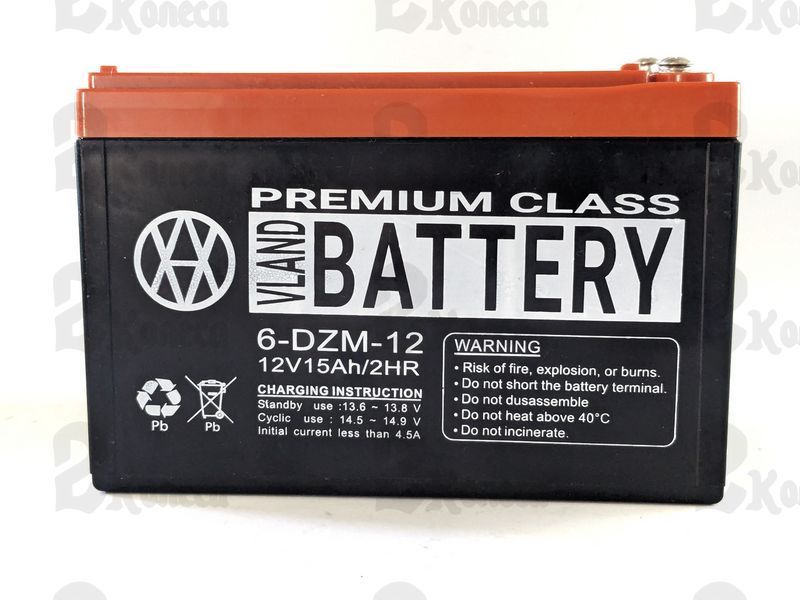 Аккумулятор 12а\ч 12V тяговый "VLAND" 6-DZM-12 GEL для электро-велосипеда/квадроцикла 1485 фото