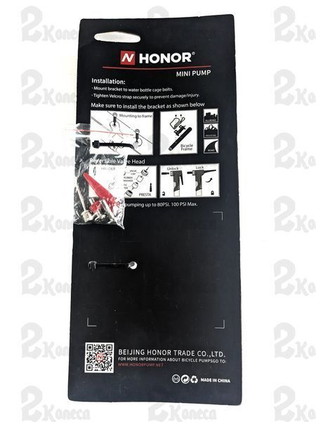 Насос для велосипеда ручний з кріпленням на раму "Honor" QT-021 32784 фото